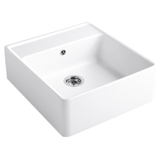 Evier timbre office VILLEROY ET BOCH Tradition Snow White CeramicPlus avec vidage automatique