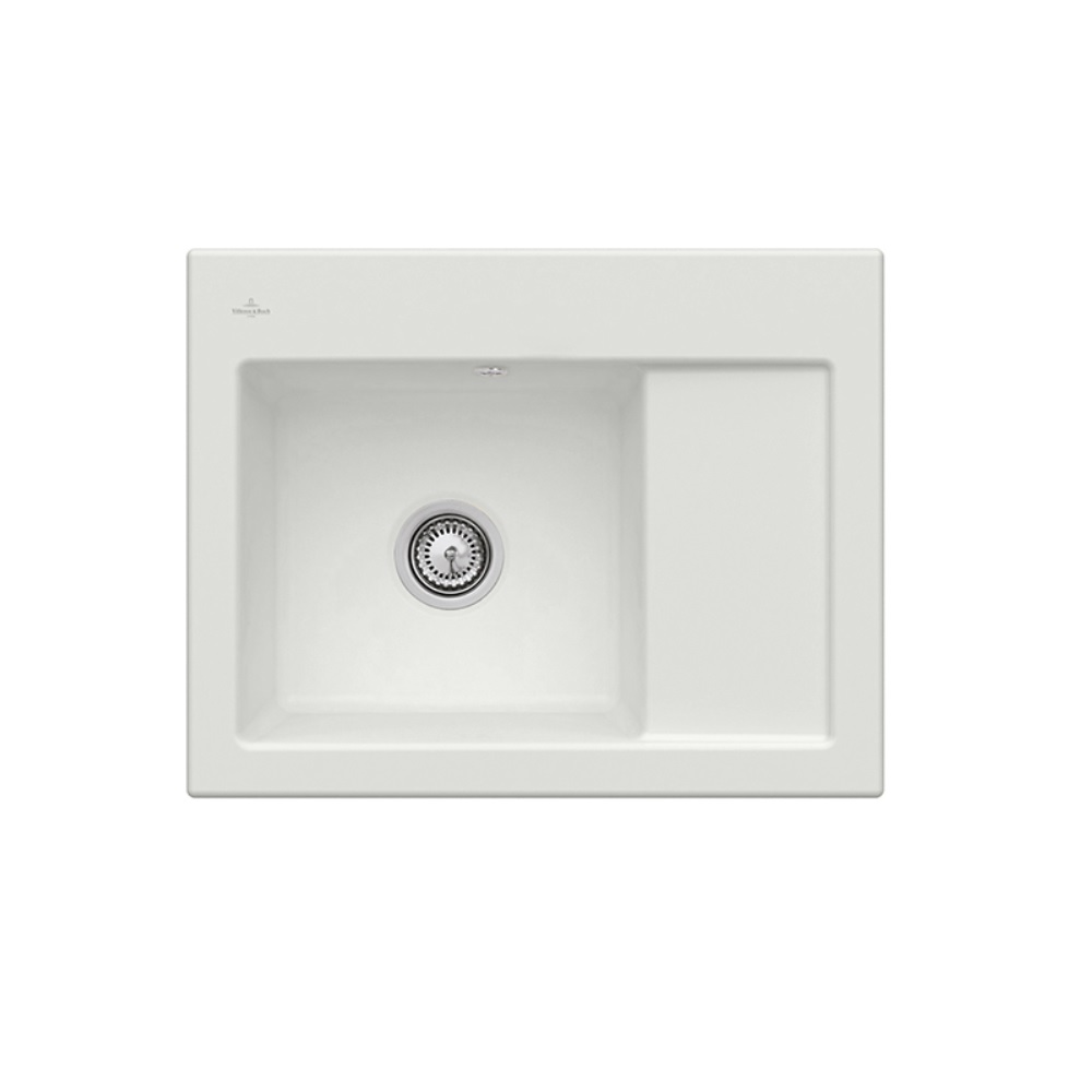 Evier 1 bac VILLEROY ET BOCH Subway 45 Compact 65 x 51 cm egouttoir a droite Steam CeramicPlus