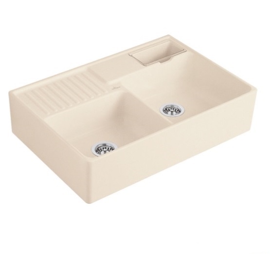 Evier cuisine VILLEROY ET BOCH Tradition Ivory CeramicPlus avec vidage manuel