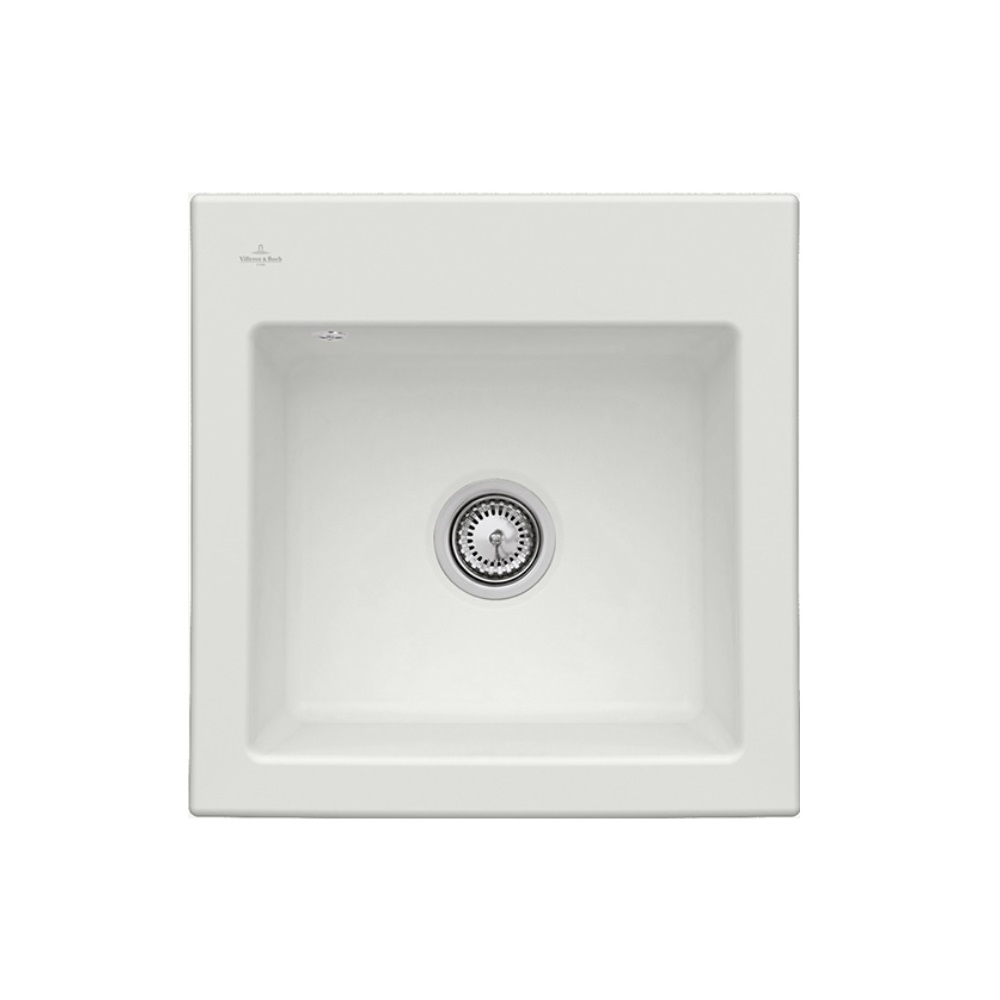 Evier VILLEROY ET BOCH Subway 50 S 52,5 x 51 cm sans egouttoir Steam CeramicPlus avec vidage automatique