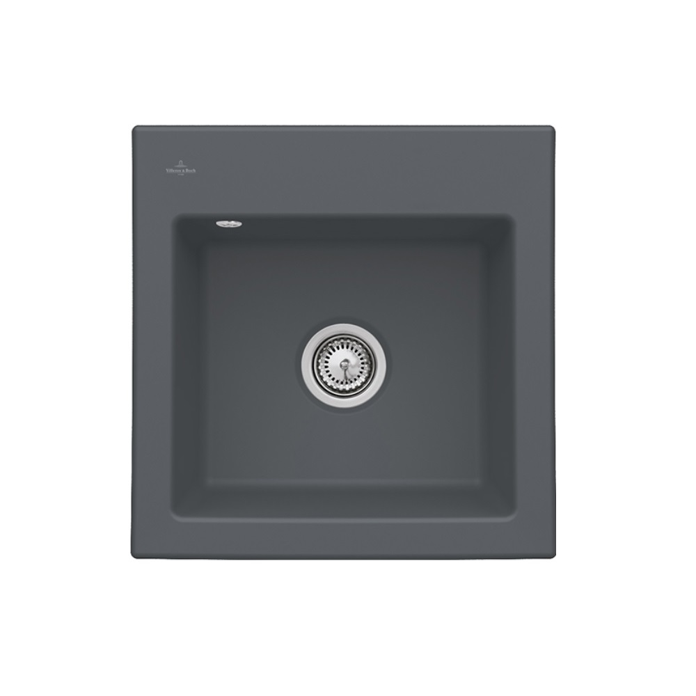 Evier VILLEROY ET BOCH Subway 50 S 52,5 x 51 cm sans egouttoir Graphite CeramicPlus