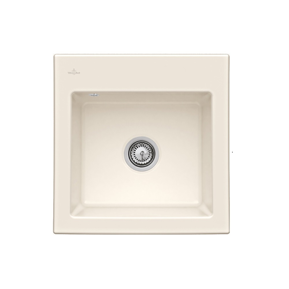Evier VILLEROY ET BOCH Subway 50 S 52,5 x 51 cm sans egouttoir Creme CeramicPlus