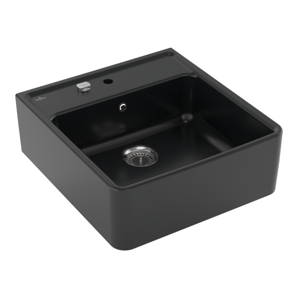 Evier timbre office 1 bac Villeroy et Boch Tradition Pure Black avec vidage automatique