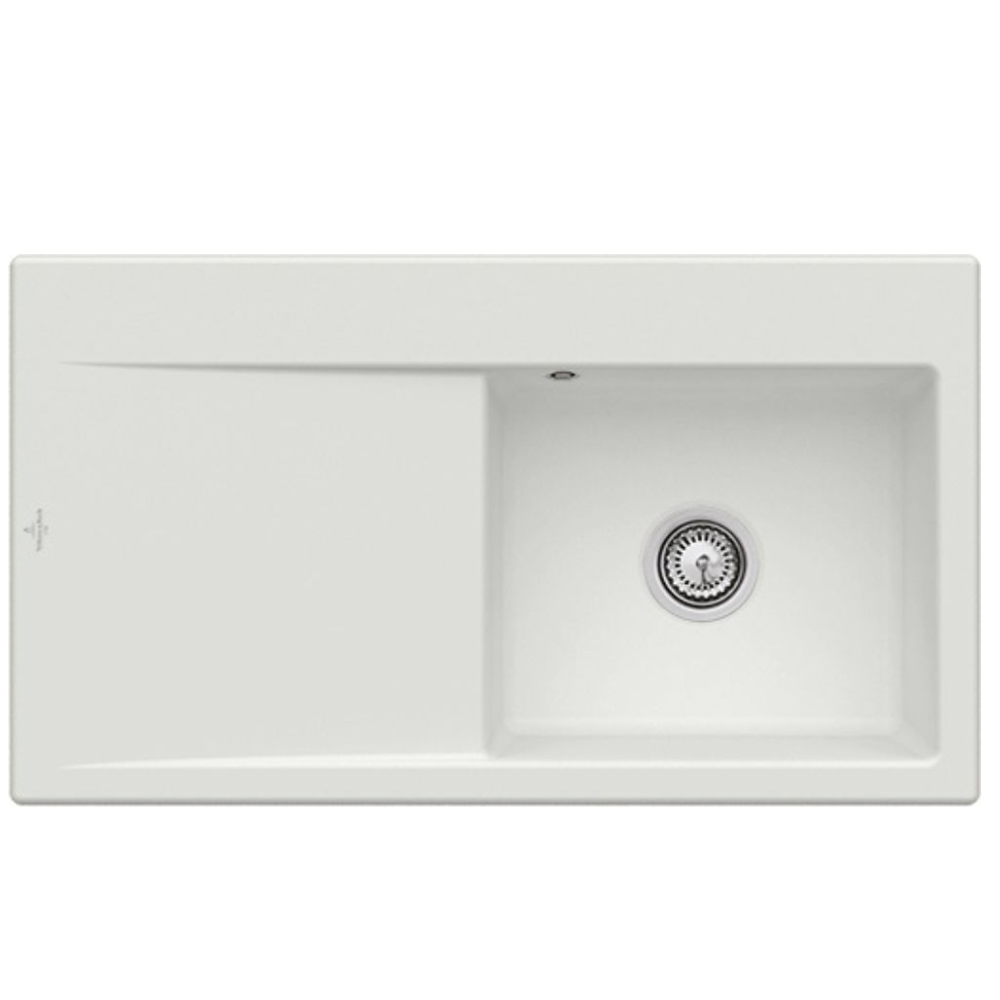 Evier cuve à droite avec vidage VILLEROY ET BOCH Subway 50, steam ceramic plus