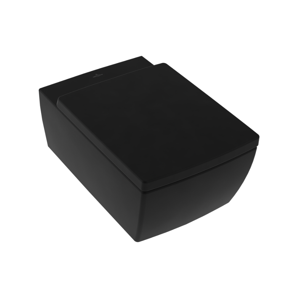 WC suspendu sans bride VILLEROY ET BOCH Memento 2.0 avec abattant Pure Black