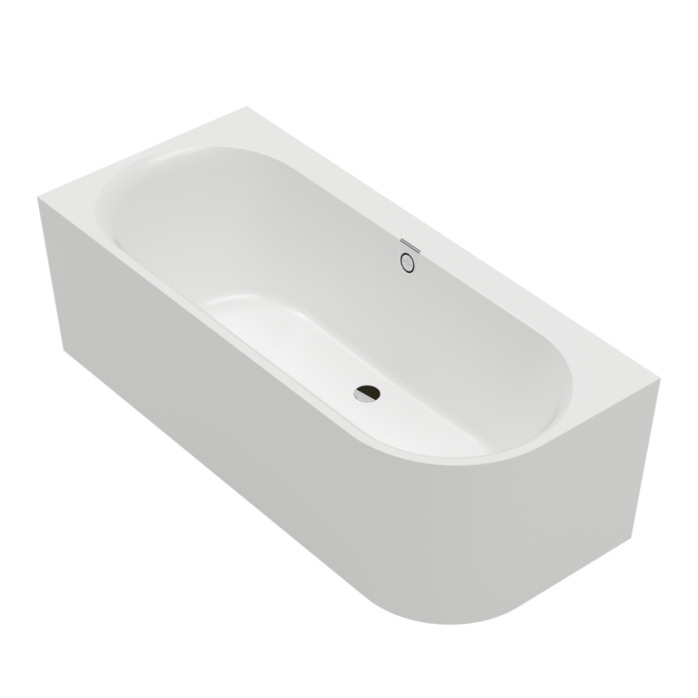 Baignoire murale semi-îlot d'angle VILLEROY & BOCH Oberon 2.1 blanc mat version gauche