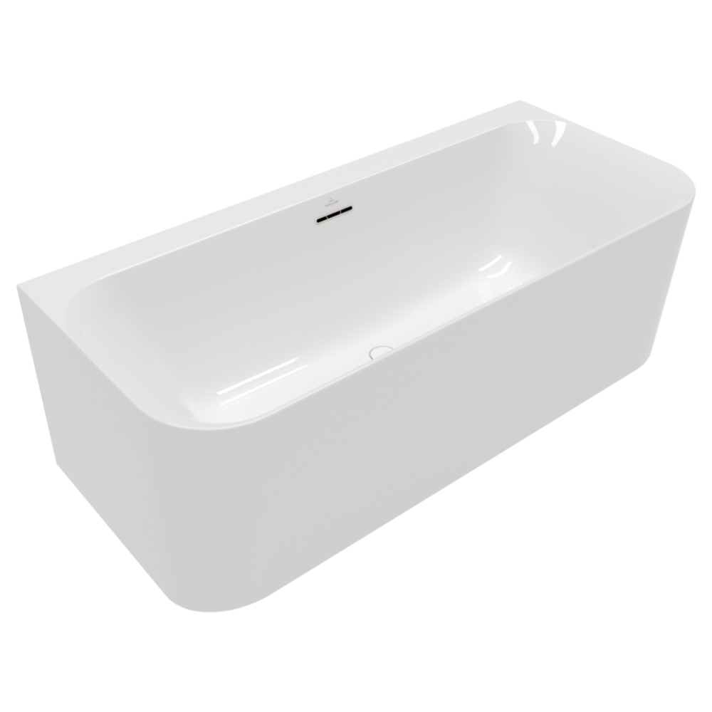 Baignoire murale semi-îlot VILLEROY & BOCH Loop & Friends avec bonde blanche et trop-plein chromé