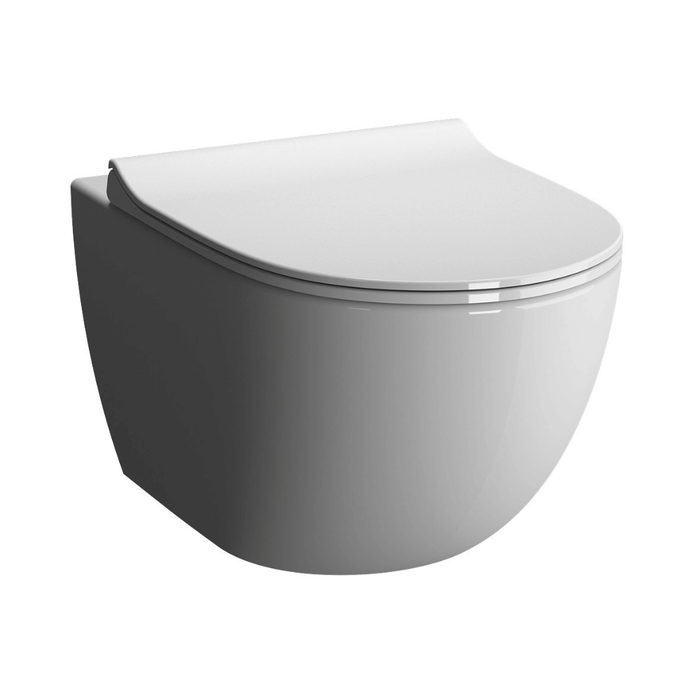 Cuvette WC suspendu compact sans bride VitrA Sento avec abattant frein de chute déclipsable