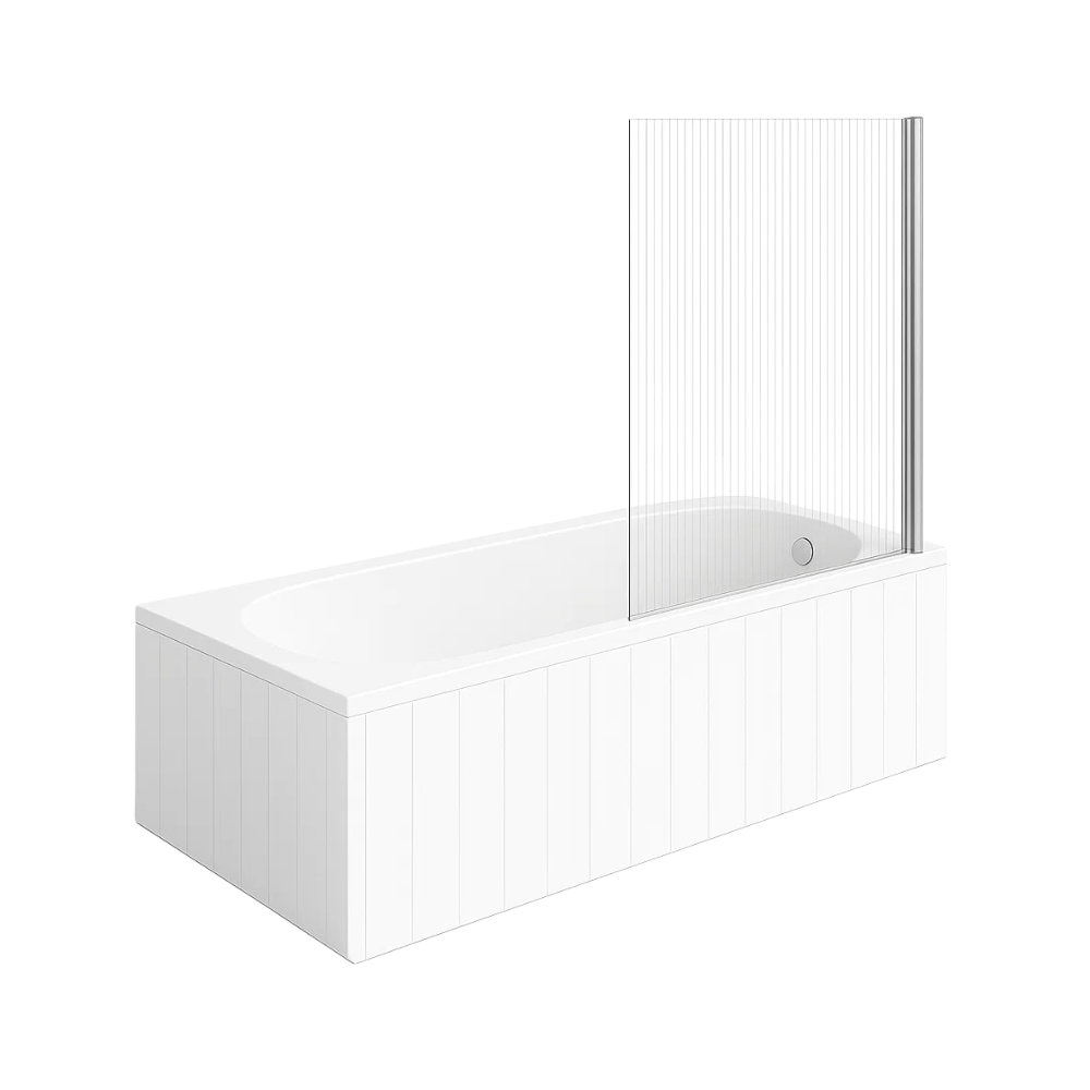 Baignoire droite VILLEROY & BOCH O.novo 170 x 75 cm Blanc + Pare bain droite AURYS Raywall chromé