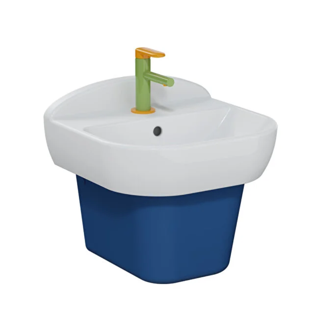 Lavabo pour enfant VitrA Sento Kids 45 cm + Mitigeur lavabo jaune et vert