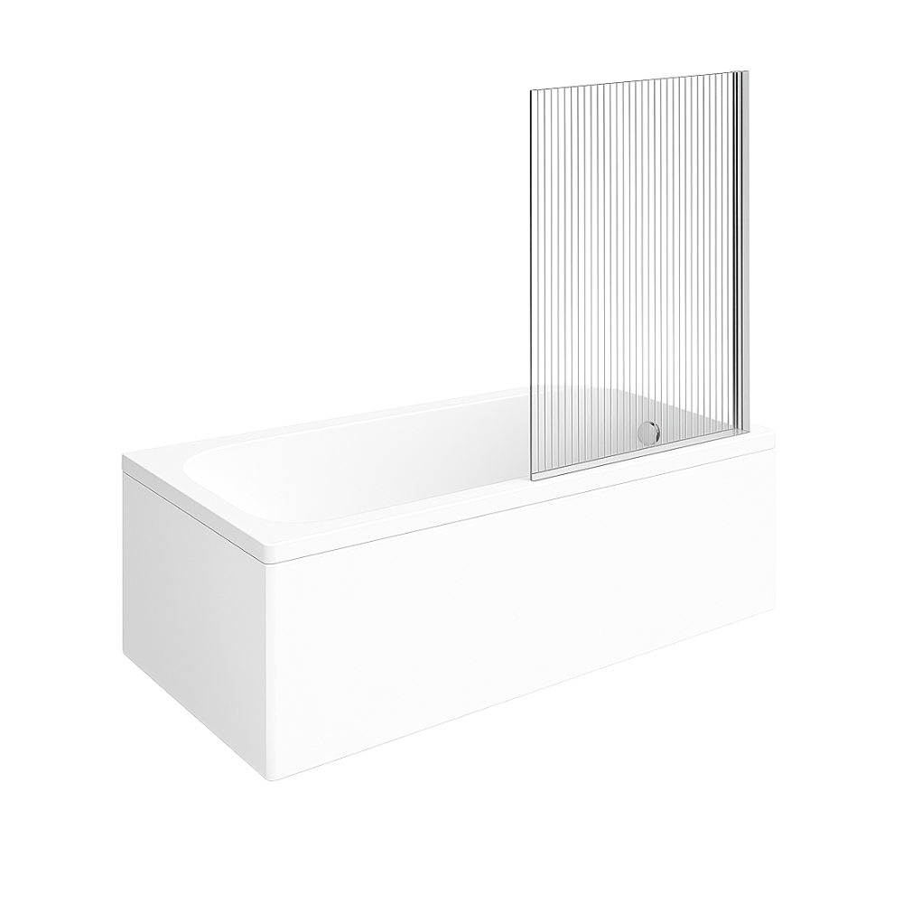 Baignoire droite VILLEROY & BOCH Architectura acrylique 150 x 70 cm + Pare bain droite AURYS Raywall chromé