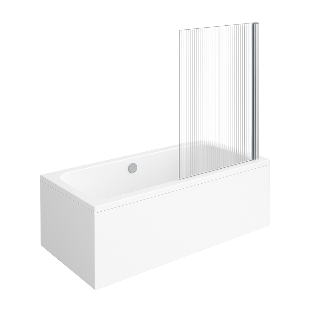 Baignoire droite VILLEROY & BOCH Architectura acrylique 170 x 80 cm + Pare bain droite AURYS Raywall chromé