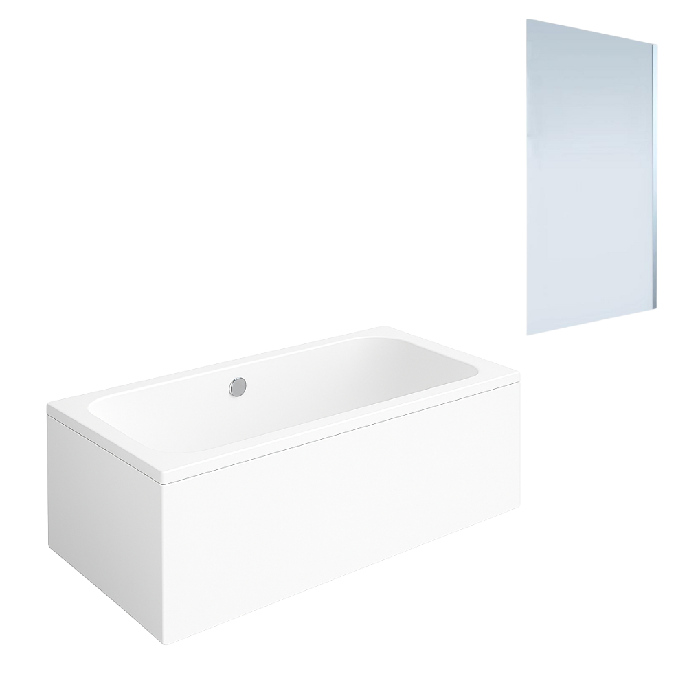 Baignoire droite VILLEROY & BOCH Architectura acrylique 170 x 80 cm + Pare bain droite AURYS Mist 1 chromé