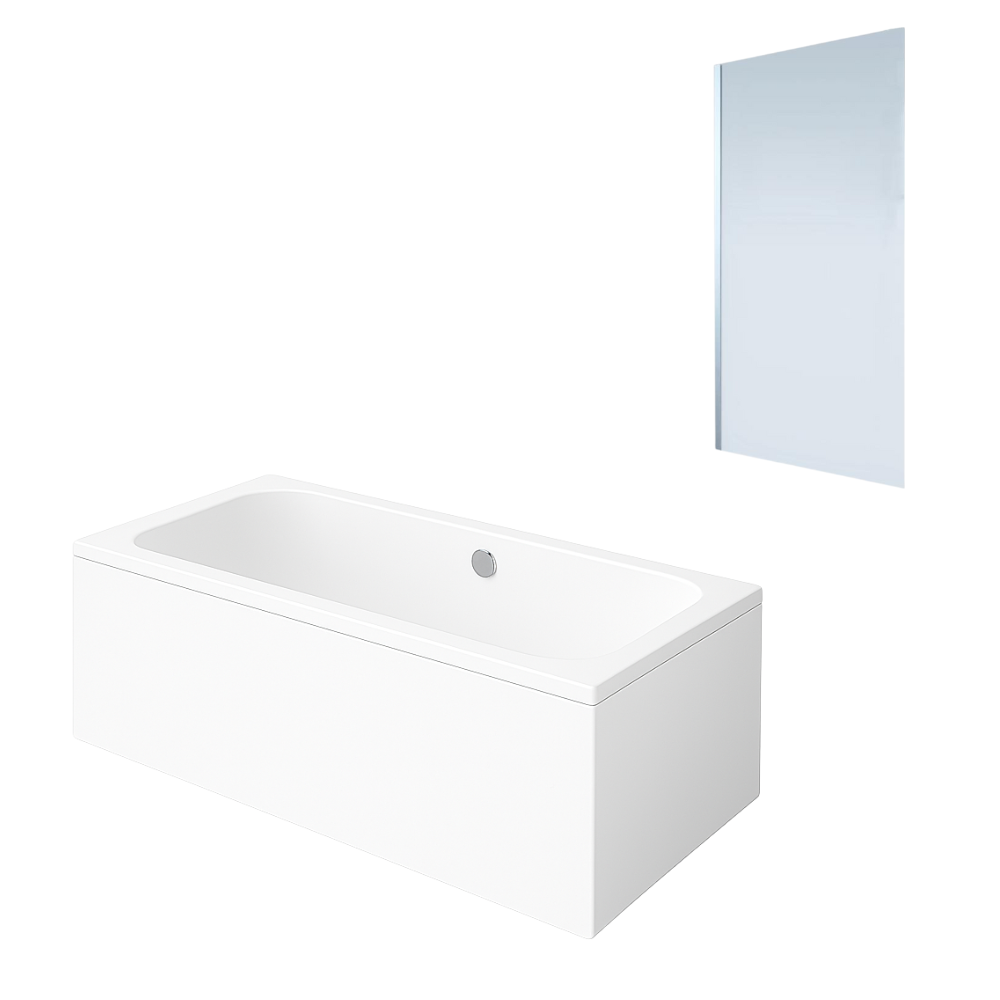 Baignoire droite VILLEROY & BOCH Architectura acrylique 170 x 80 cm + Pare bain gauche AURYS Mist 1 chromé