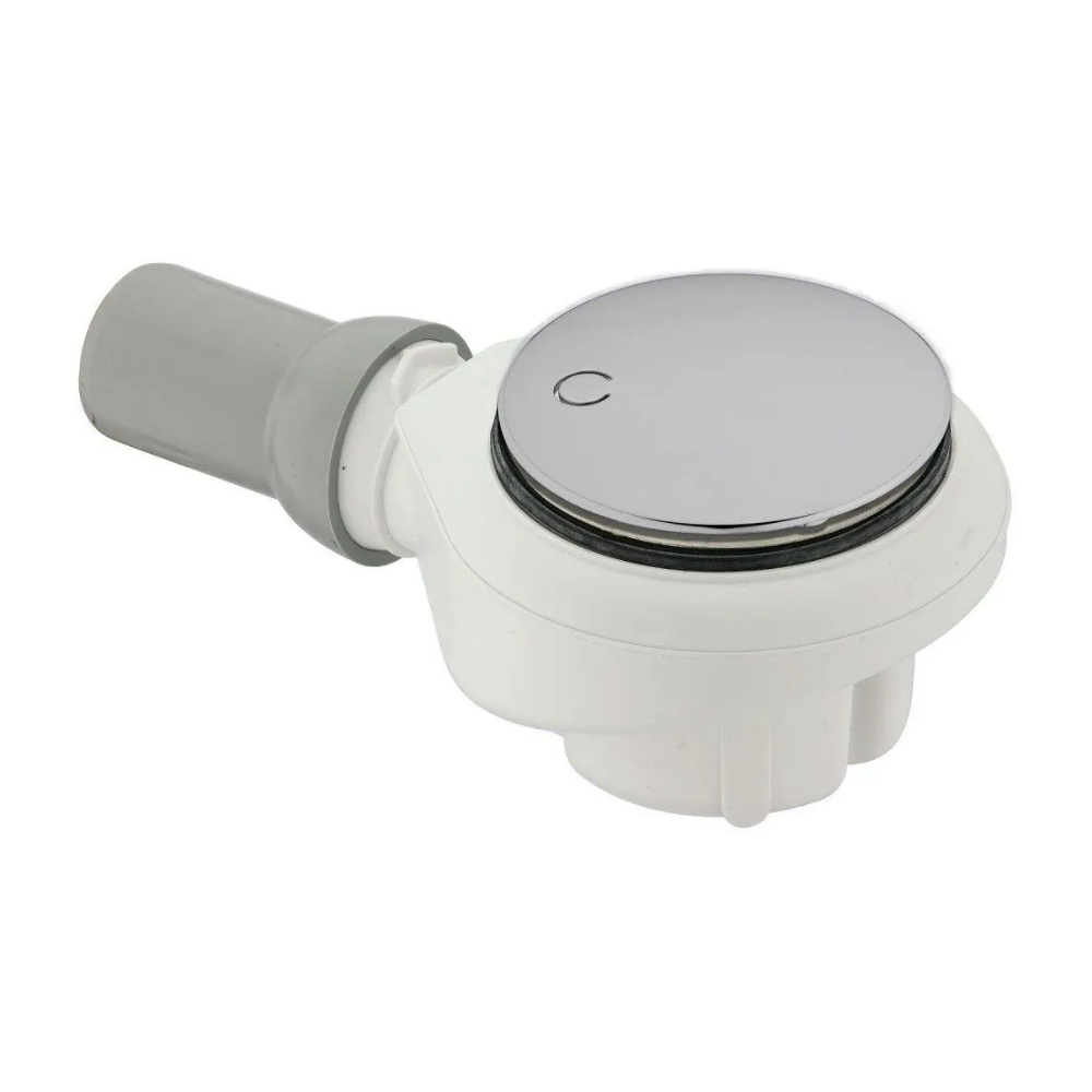 Bonde de douche sortie horizontale VILLEROY & BOCH Tempoplex Plus 90mm avec cache chromé brossé