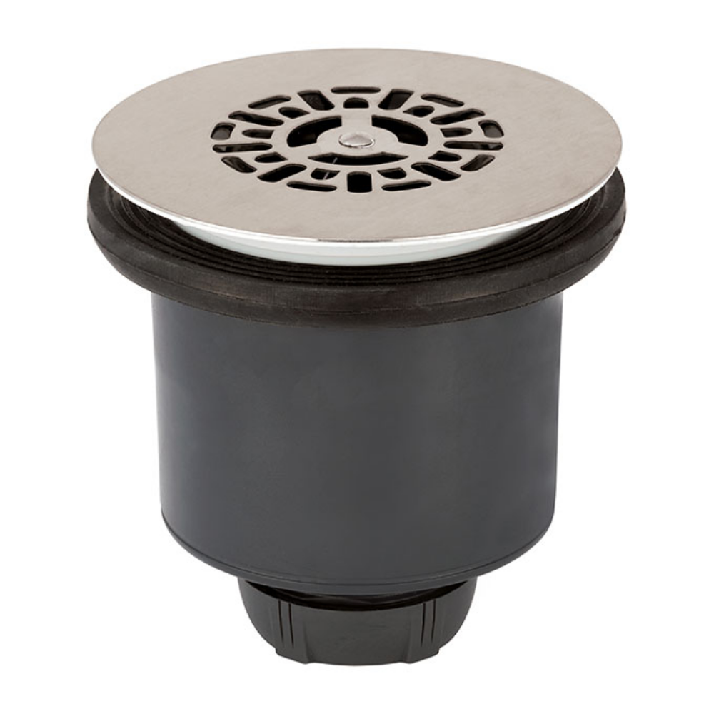 Bonde de receveur de douche sortie verticale WIRQUIN Tourbillon D90 grille plate inox