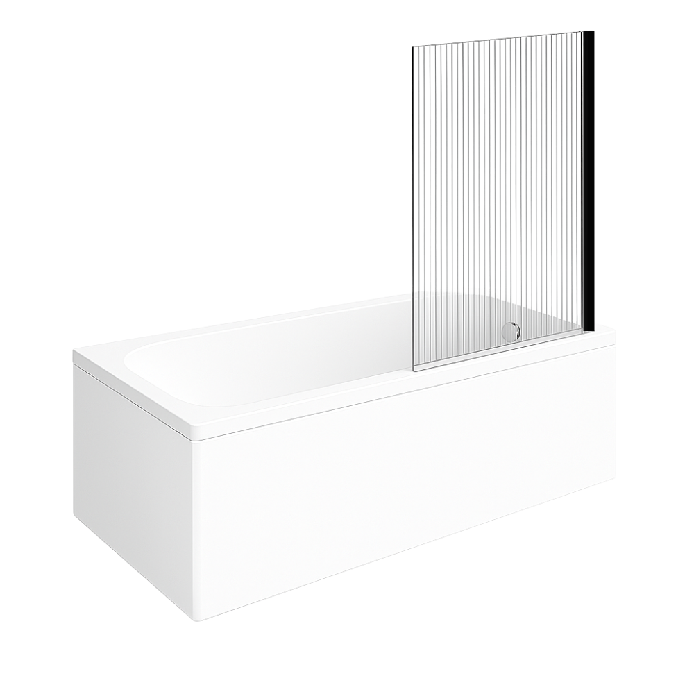 Baignoire droite VILLEROY & BOCH Architectura acrylique 150 x 70 cm + Pare bain droite AURYS Raywall Noir mat