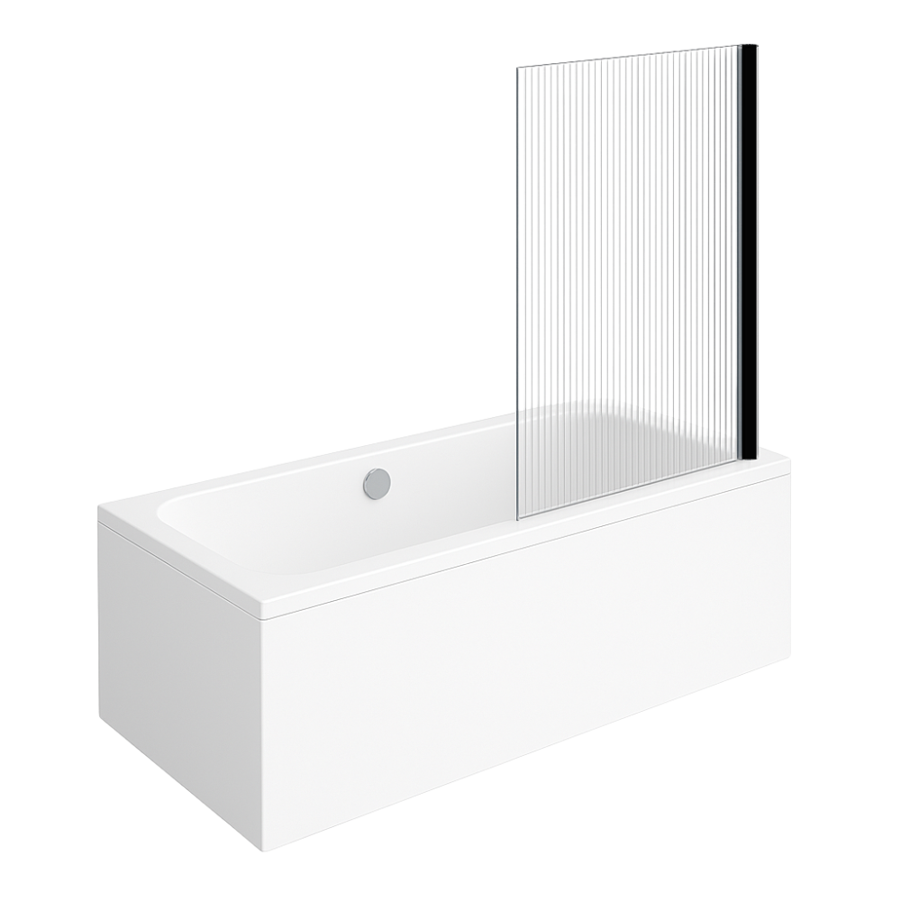 Baignoire droite VILLEROY & BOCH Architectura acrylique 170 x 80 cm + Pare bain droite AURYS Raywall Noir mat