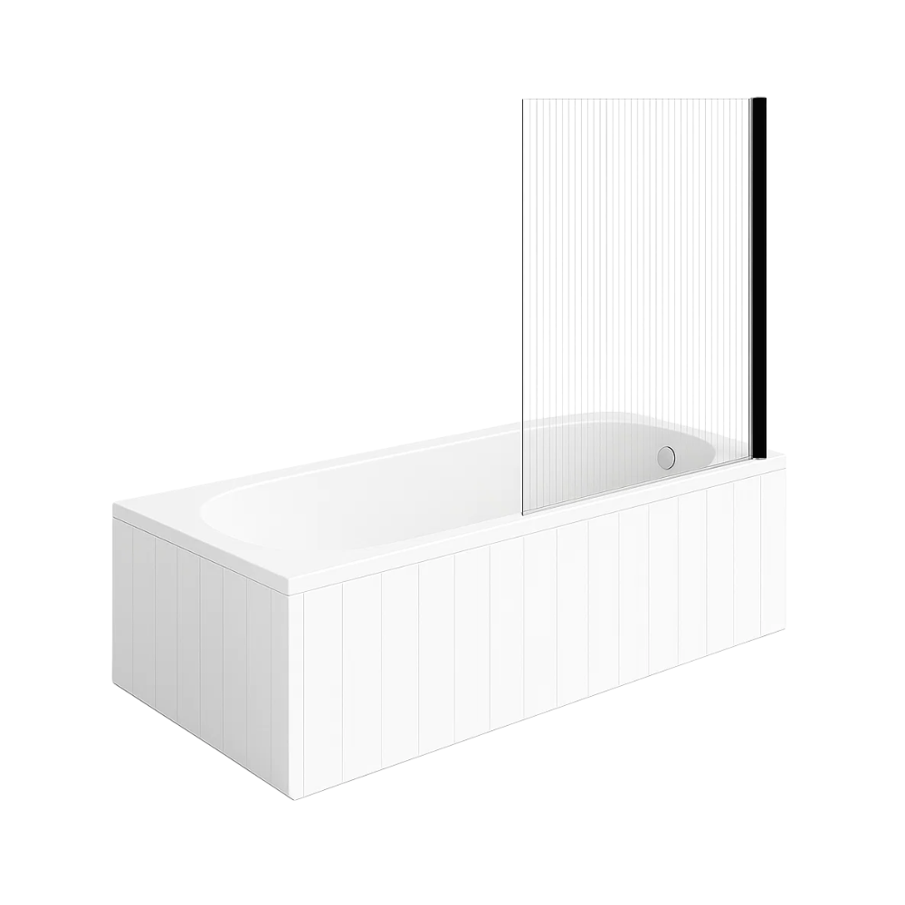 Baignoire droite VILLEROY & BOCH O.Novo 170 x 70 cm Blanc + Pare bain droite AURYS Raywall noir mat