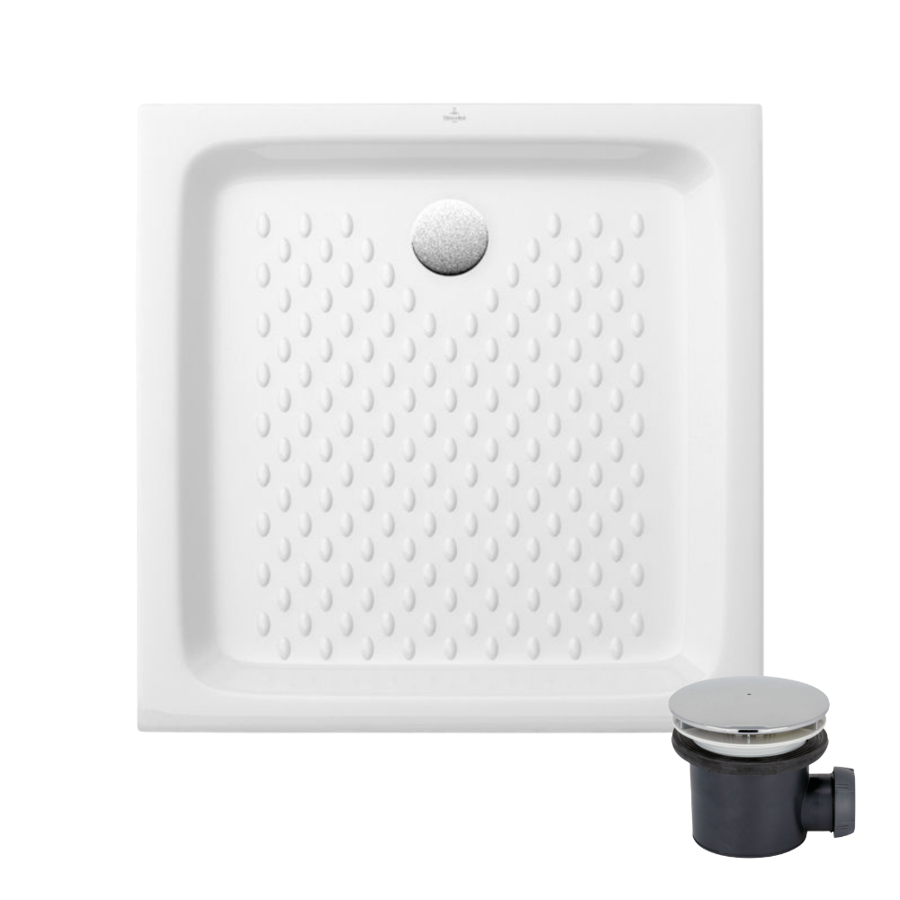 Pack receveur 70 x 70 VILLEROY ET BOCH O.Novo céramique blanc avec bonde D90