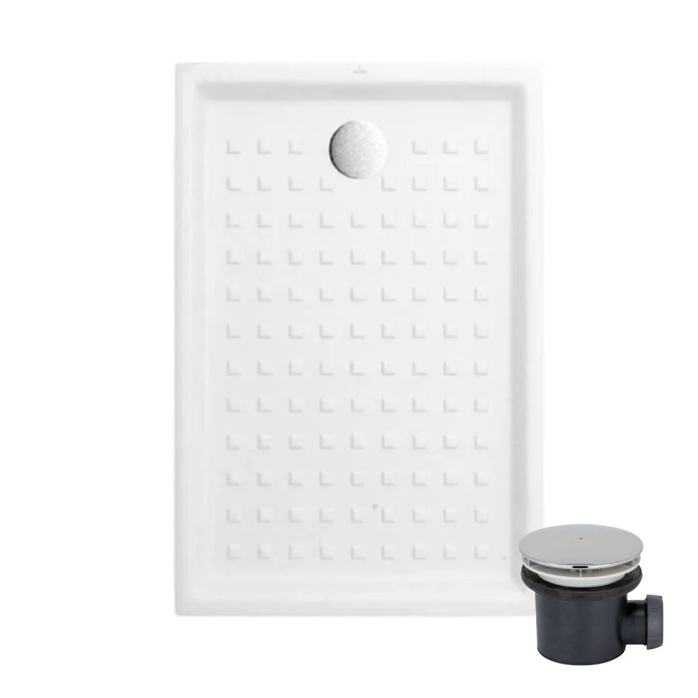 Pack receveur 100 x 80 VILLEROY ET BOCH O Novo ceramique rectangle blanc avec bonde D90
