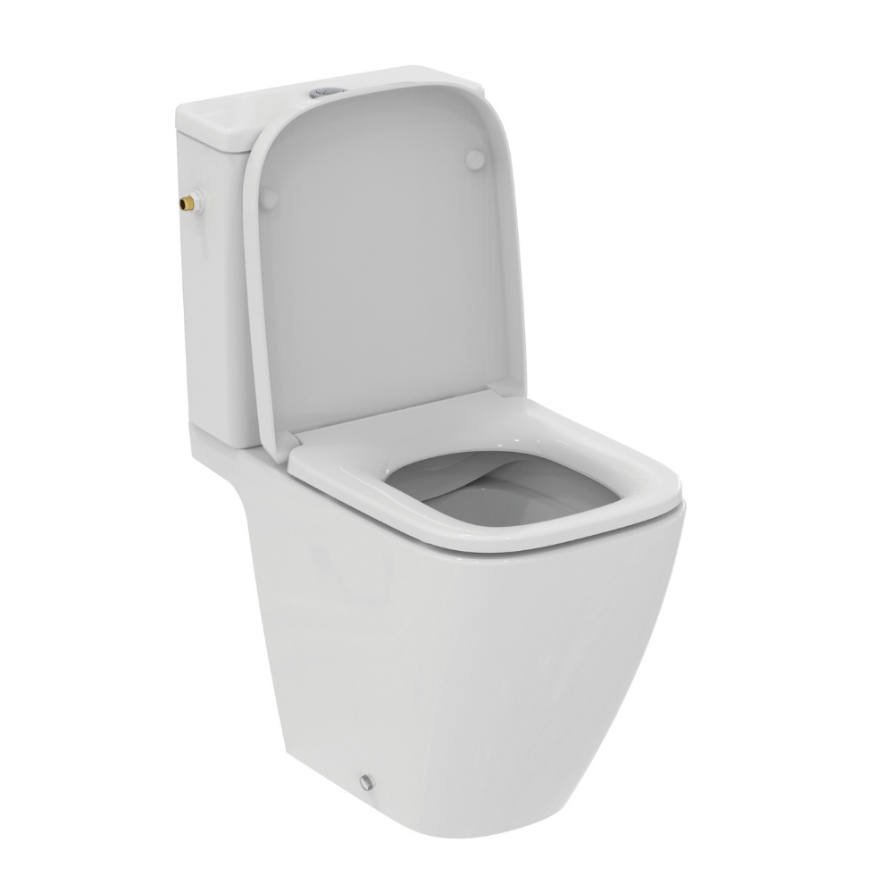 WC à poser compact sans bride sortie horizontale IDEAL STANDARD I.Life S avec abattant frein de chute