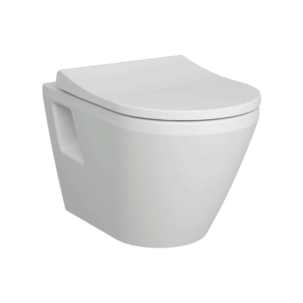 Cuvette WC suspendu sans bride VitrA Integra blanc avec abattant frein de chute