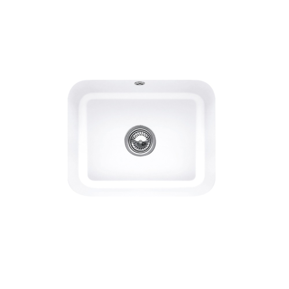 Evier 1 bac VILLEROY ET BOCH Cisterna 60C Snow White CeramicPlus avec vidage auto