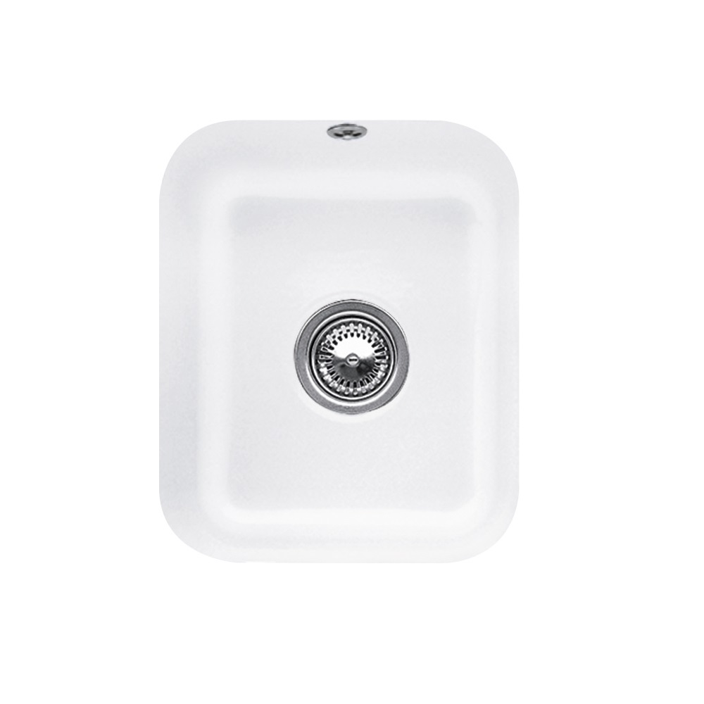 Evier 1 bac VILLEROY ET BOCH Cisterna 45 Snow White CeramicPlus avec vidage manuel