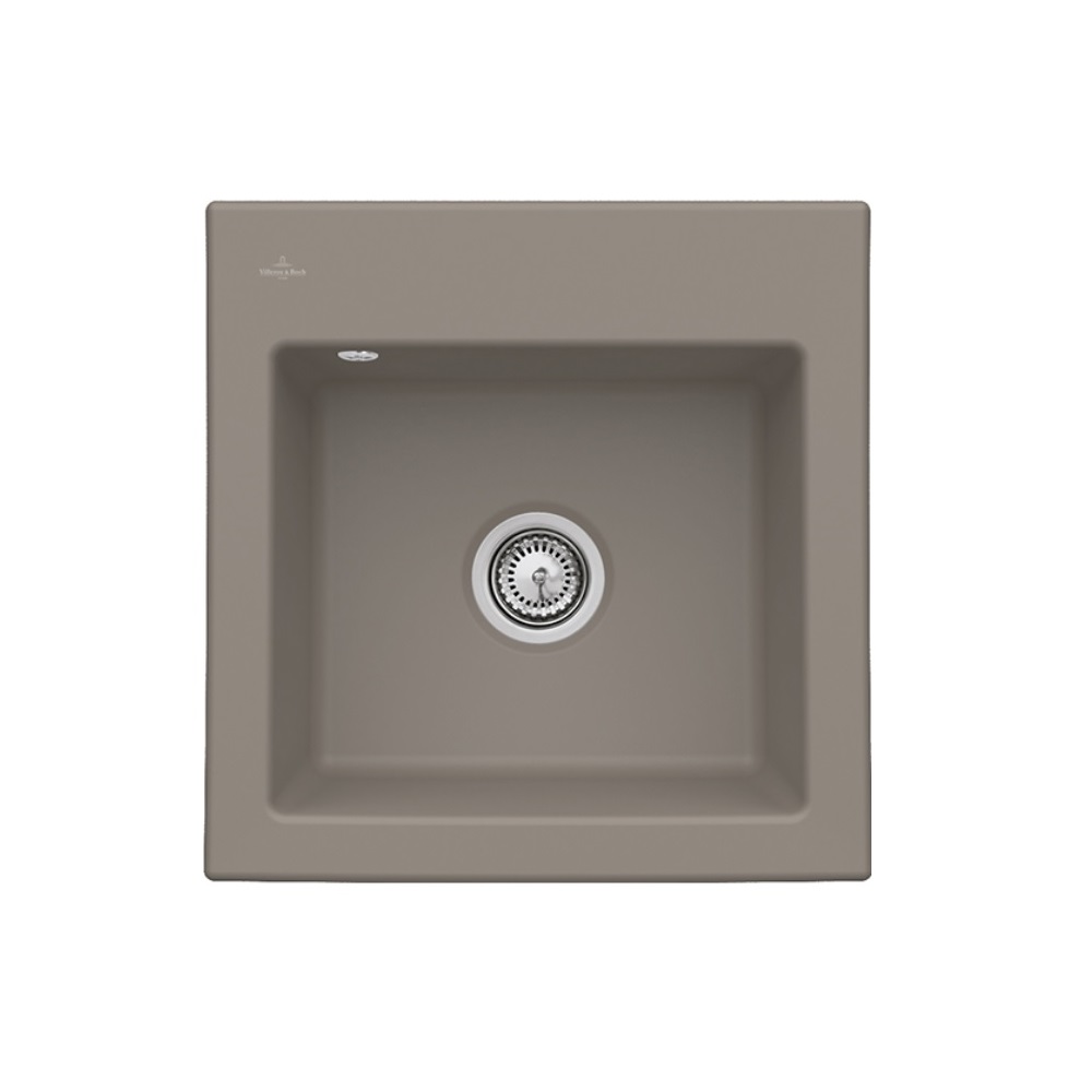 Evier VILLEROY ET BOCH Subway 50 S 52,5 x 51 cm sans egouttoir Timber CeramicPlus avec vidage manuel