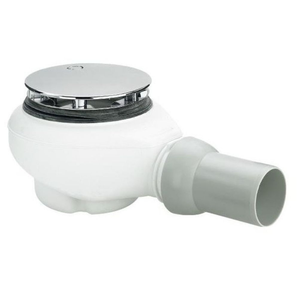 Bonde de douche compacte sortie horizontale VILLEROY & BOCH Tempoplex Plus 90mm avec cache Blanc