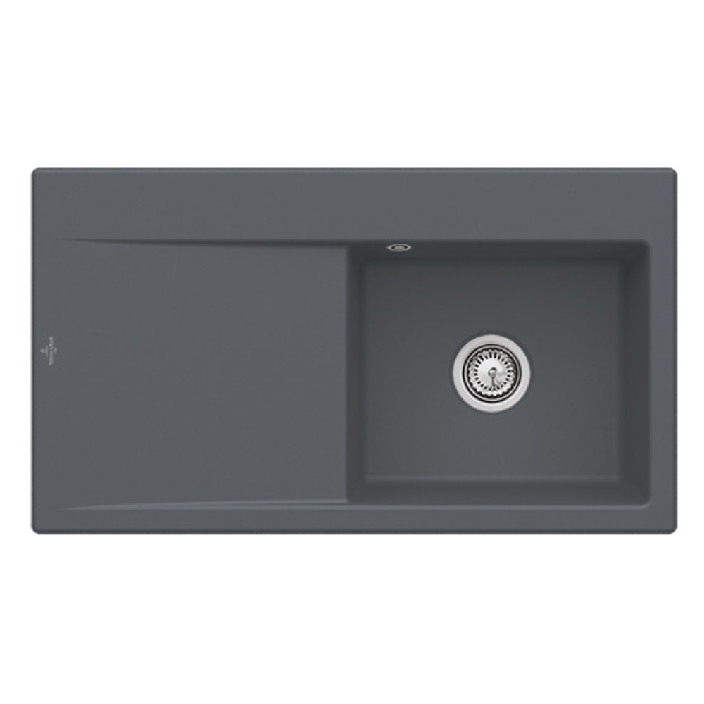 Evier 1 cuve avec vidage automatique VILLEROY ET BOCH Subway 50 flat graphite ceramic plus