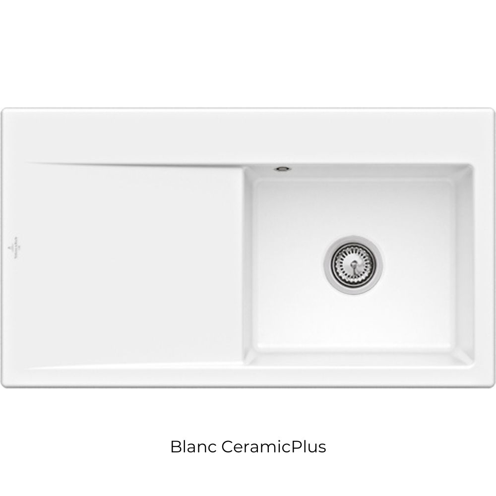 Evier cuve à droite avec vidage VILLEROY ET BOCH Subway 50, blanc ceramic plus