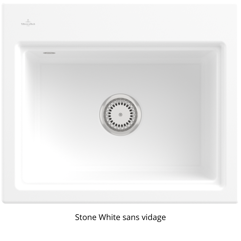 Evier VILLEROY ET BOCH Subway Style 60 S Stone CeramicPlus finition aluminum brossé