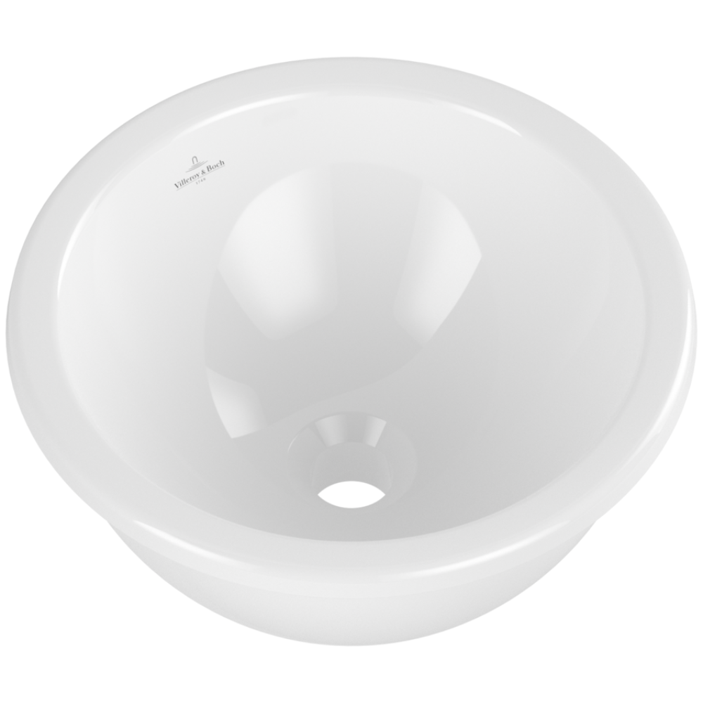 Vasque 45 x 45 ronde à poser VILLEROY ET BOCH Loop & Friends TitanCeram stone white sans trop plein