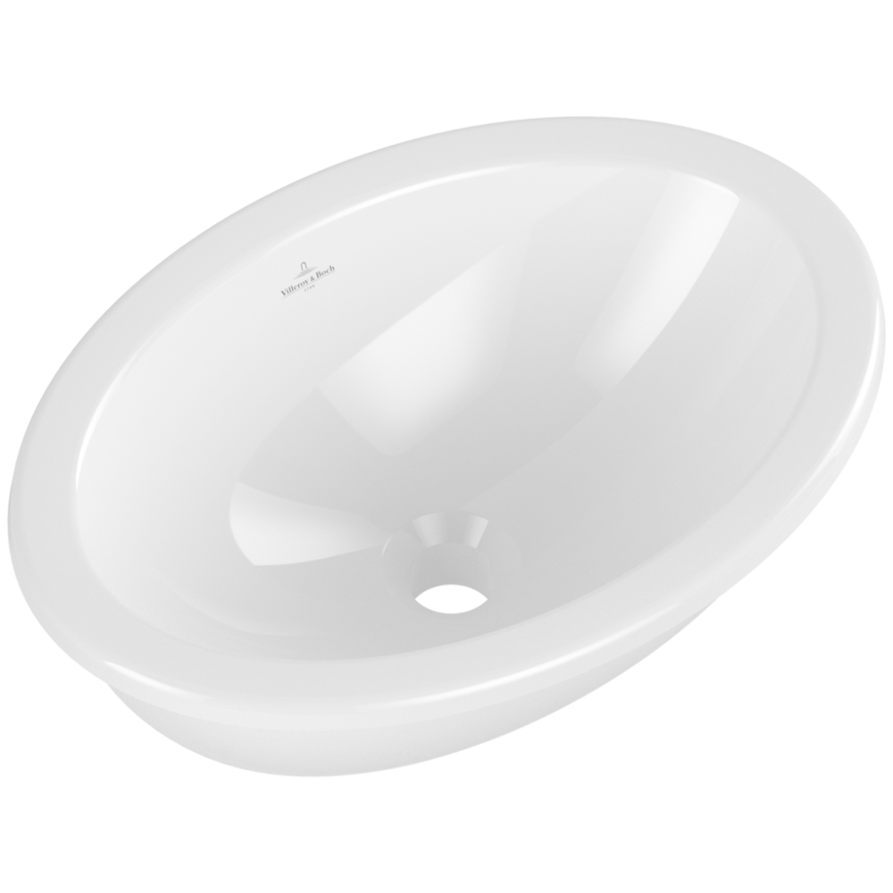 Vasque 57 x 41 ovale à poser VILLEROY ET BOCH Loop & Friends TitanCeram stone white avec trop plein