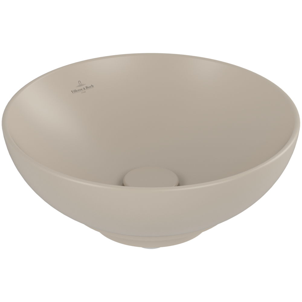 Vasque ronde à poser VILLEROY ET BOCH Loop and Friends non meulé Almond CeramicPlus 38 x 38