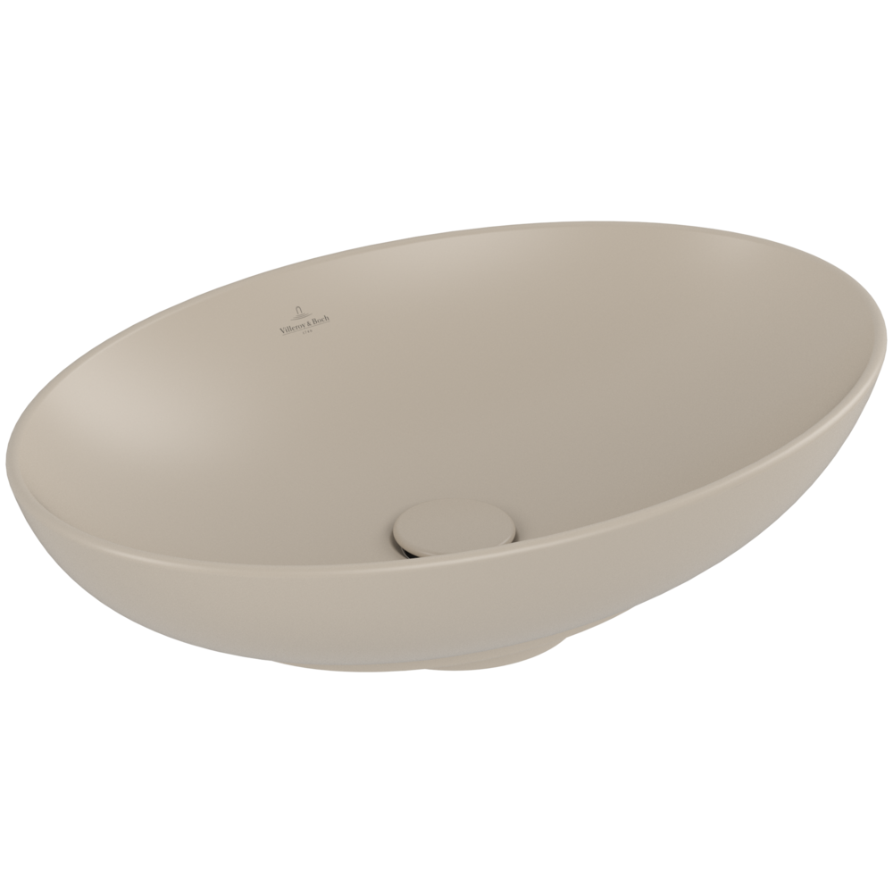 Vasque ovale à poser VILLEROY ET BOCH Loop and Friends non meulé 56 x 38 Almond CeramicPlus sans trop plein
