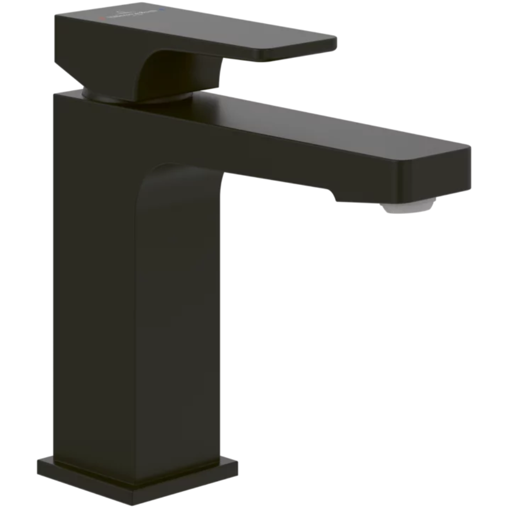 Mitigeur lavabo VILLEROY ET BOCH Architectura Square avec tirette Noir mat