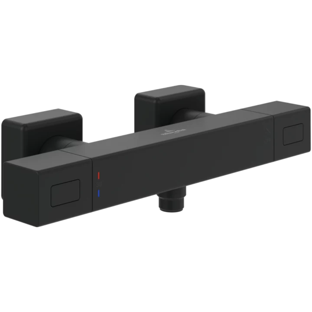 Mitigeur douche thermostatique VILLEROY ET BOCH Universal rectangle Noir mat