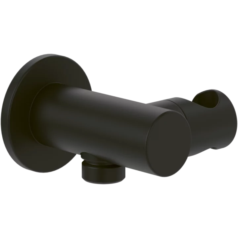 Support mural pour douchette avec raccordement VILLEROY ET BOCH Universal Showers rond noir mat