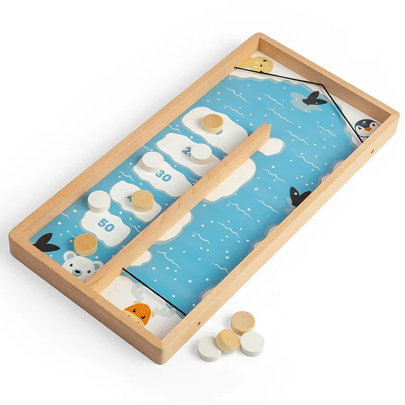 Bigjigs Toys, Jeu De Rondelles De Glace En Bois, Adapté Aux ges Dès 3 Ans