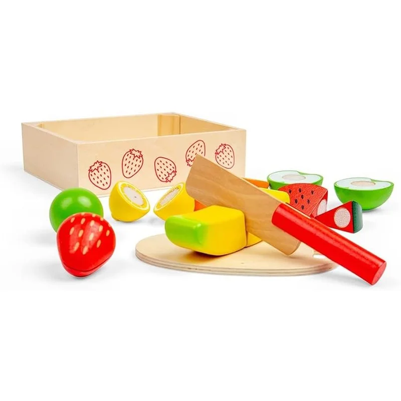 Jouets Bigjigs, Caisse De Fruits À Découper En Bois, Adapté Aux ges Dès 18 Mois