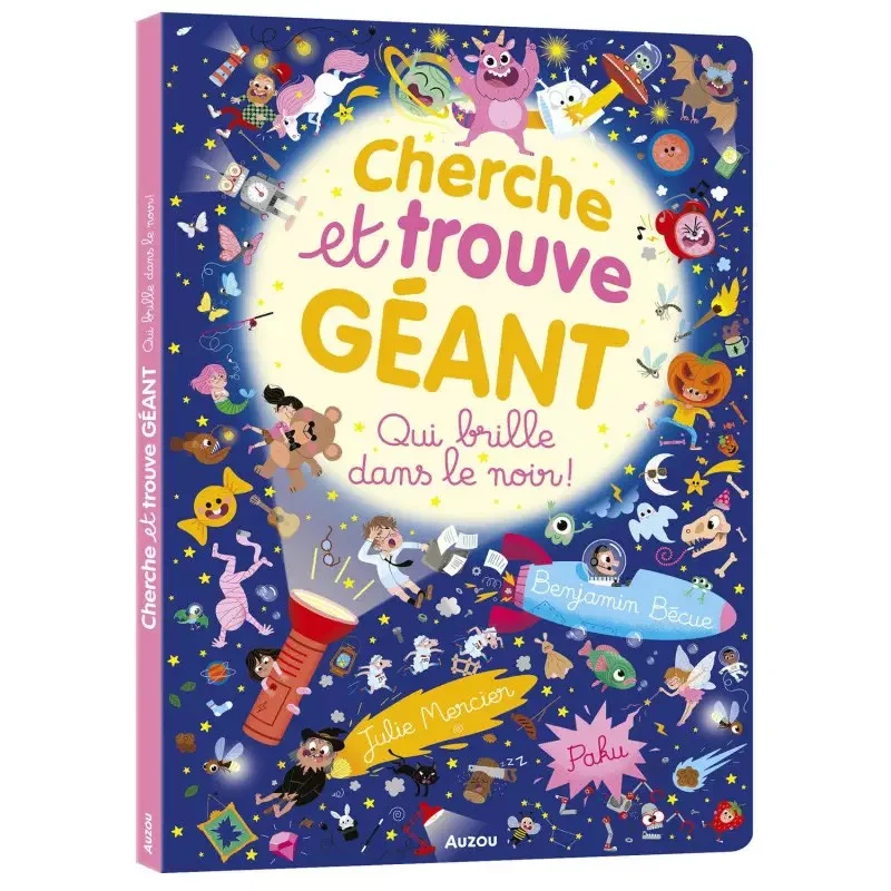 Livre Cherche et trouve géant - Qui brille dans le noir! - Auzou