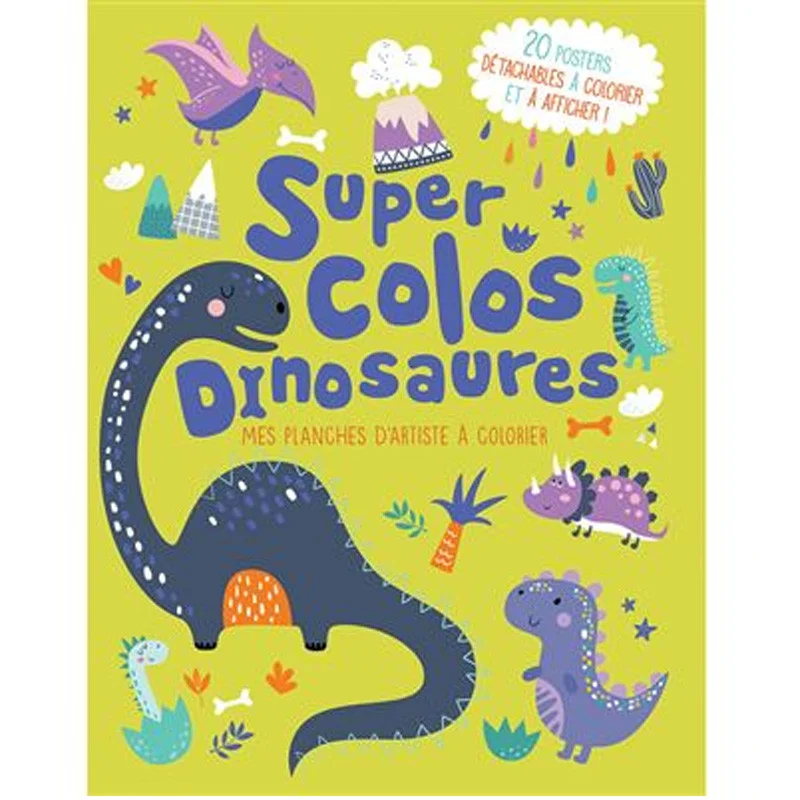 Mes planches d'artiste à colorier - Super colos Dinosaures - 1 2 3 Soleil