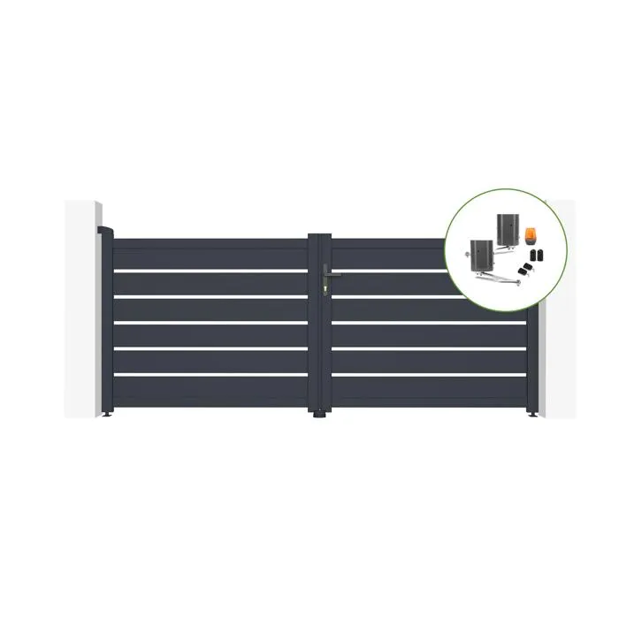 Portail battant motorisé 3m VOGEL H.120cm + Motorisation BUNKER B500