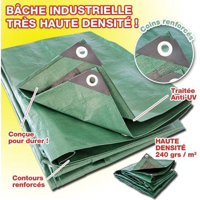 Bâche industrielle 240 g/m2 ultra lourde