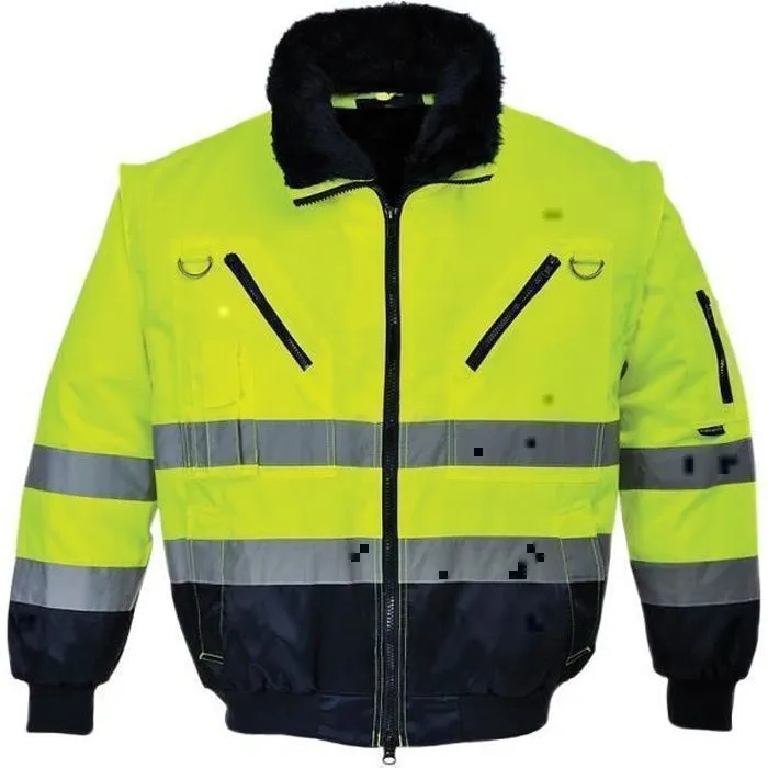 Blouson pilote Portwest 3 en 1 haute visibilité Jaune / Marine 3XL