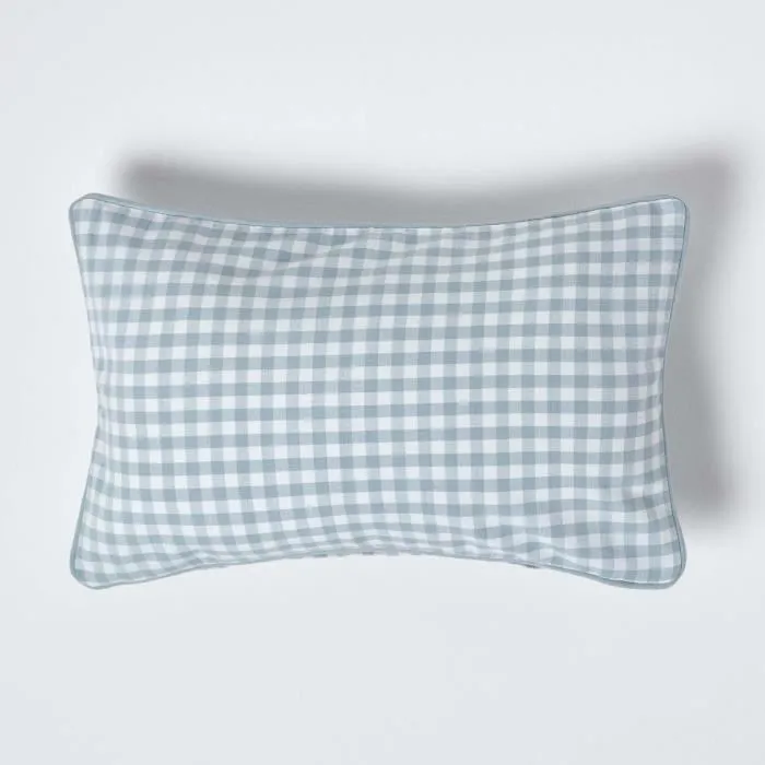 Housse De Coussin Bleu À Carreaux Vichy, 30x50cm - Homescapes