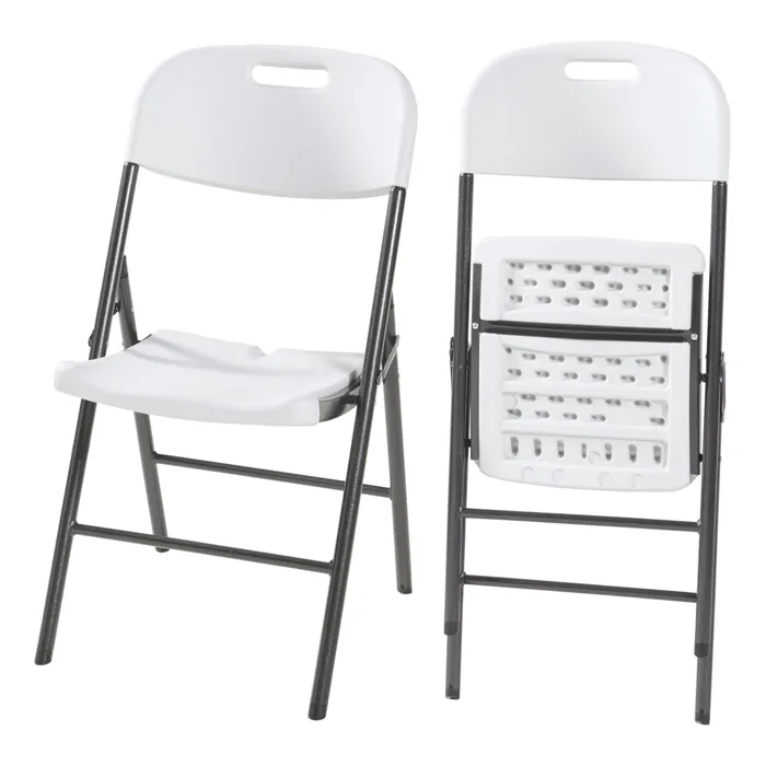 Lot de 2 chaises pliantes Ljusnarsberg 87 x 46 x 53 cm blanc en.casa